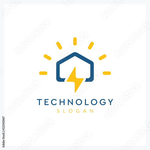 creative lightning home solar logo for company