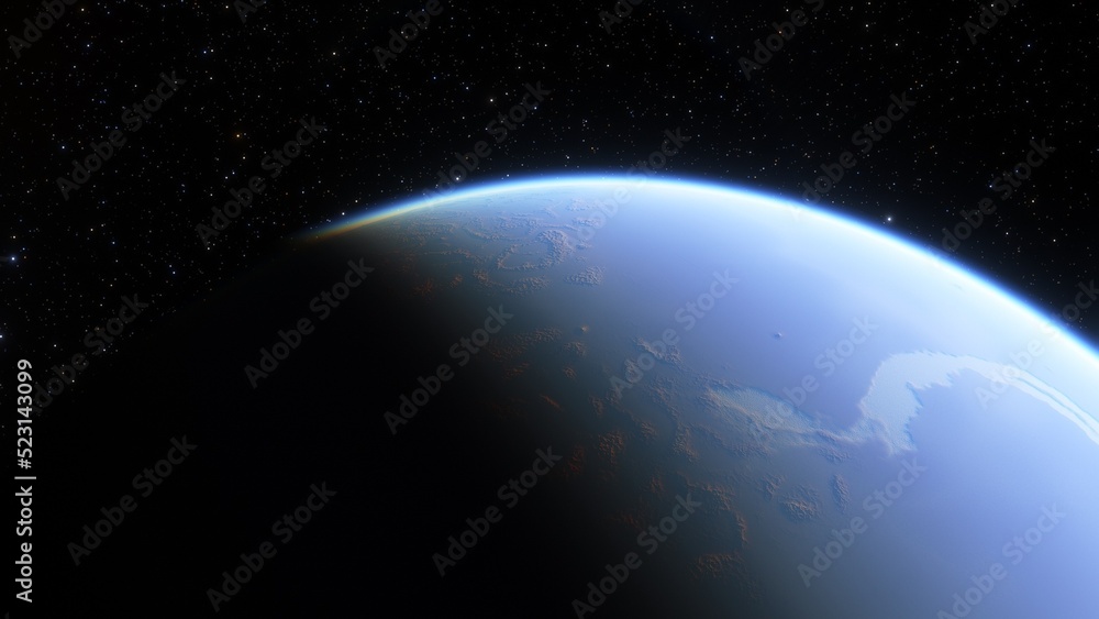 Planets and galaxy, science fiction wallpaper. Beauty of deep space. Billions of galaxy in the universe Cosmic art background 3d render
