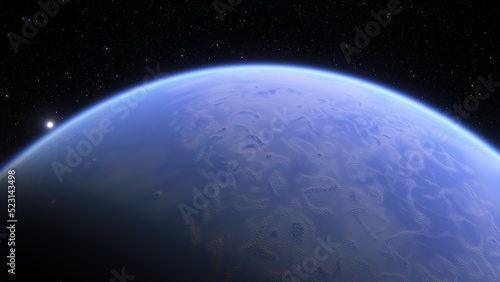 super-earth planet  realistic exoplanet  planet suitable for colonization  earth-like planet in far space  planets background 3d render 