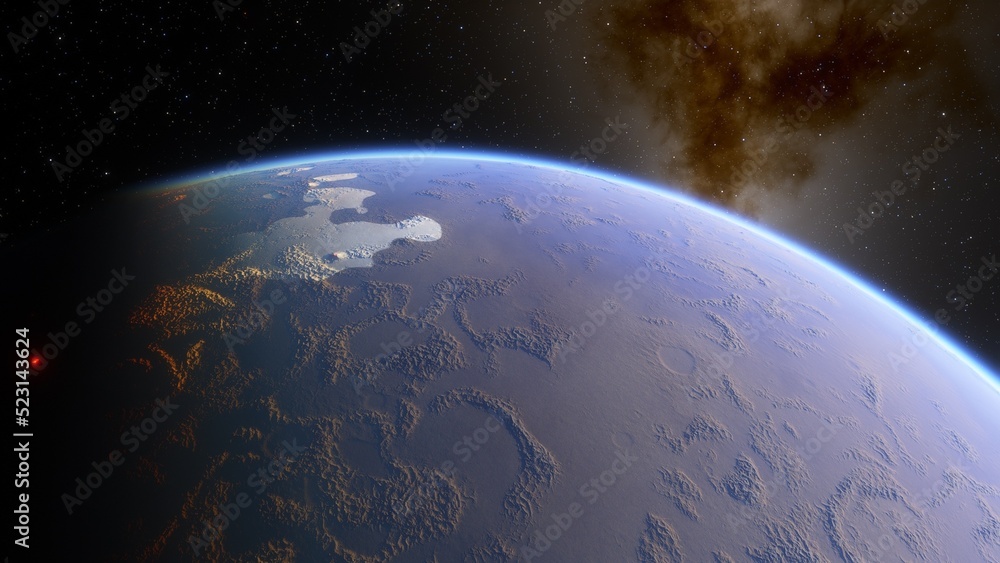 Fototapeta premium Planets and galaxy, science fiction wallpaper. Beauty of deep space. Billions of galaxy in the universe Cosmic art background 3d render