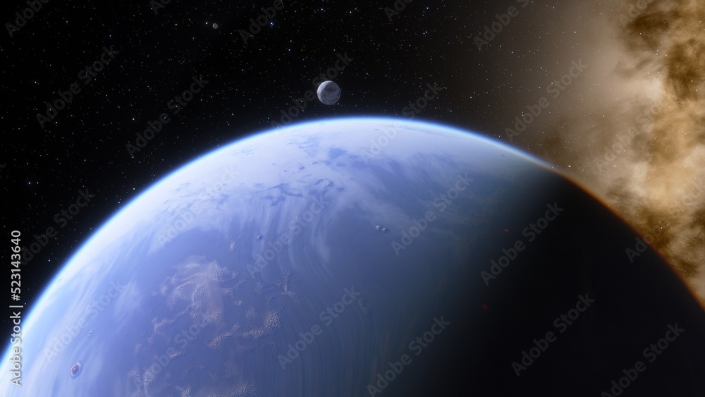 Fototapeta premium Planets and galaxy, science fiction wallpaper. Beauty of deep space. Billions of galaxy in the universe Cosmic art background 3d render