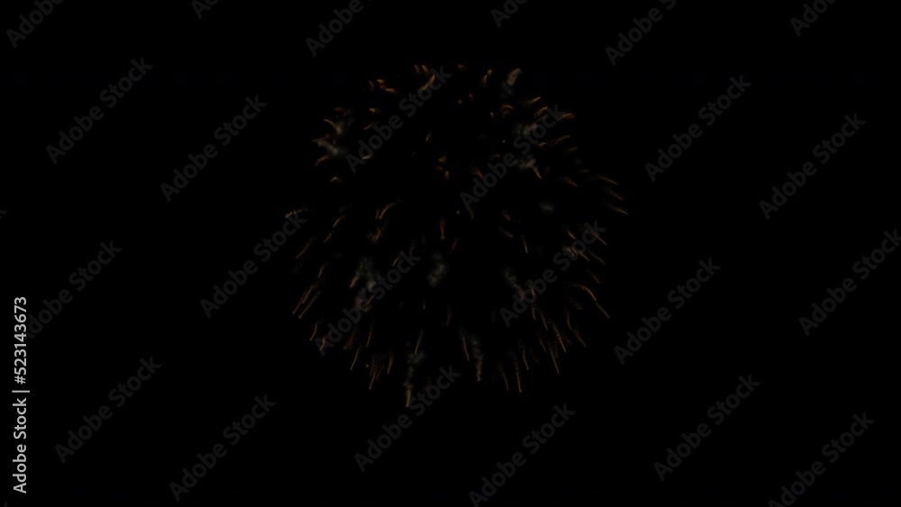 Realistic Yellow Fireworks Explosion On Black Background Animation Realistic Yellow Fireworks Explosion On Black Background Animation