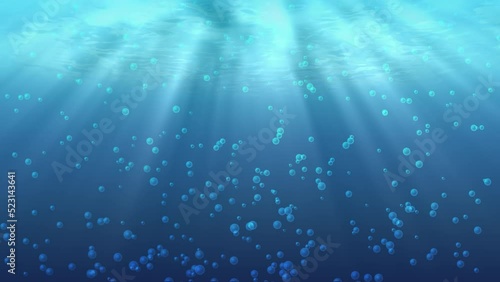 Wallpaper Mural Underwater scene with light rays and bubbles UHD Torontodigital.ca