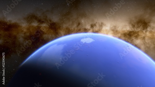 Planets and galaxy  science fiction wallpaper. Beauty of deep space. Billions of galaxy in the universe Cosmic art background 3d render