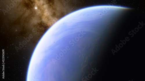 Planets and galaxy  science fiction wallpaper. Beauty of deep space. Billions of galaxy in the universe Cosmic art background 3d render