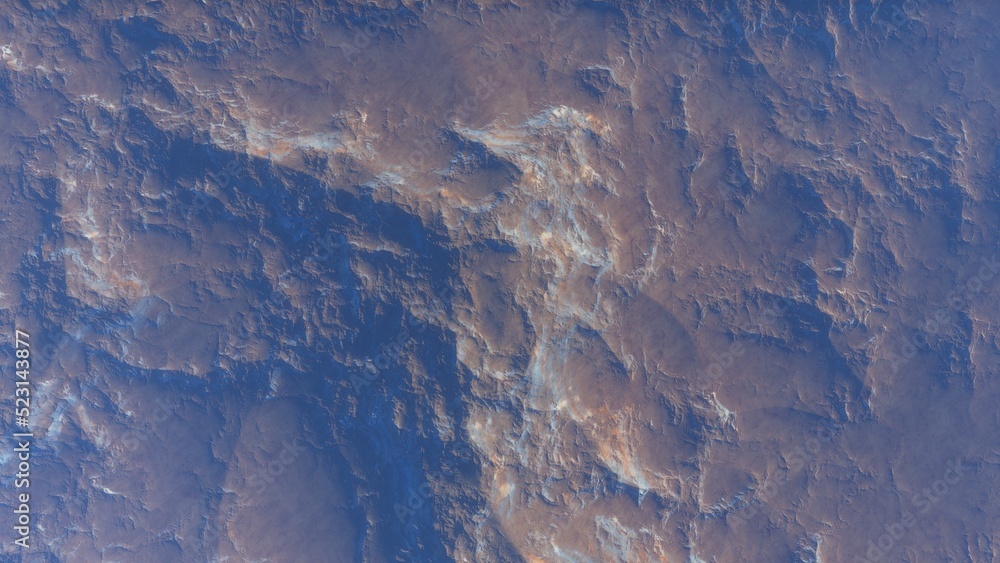 Fototapeta premium View of the 3d rendering realistic planet mars surface from space