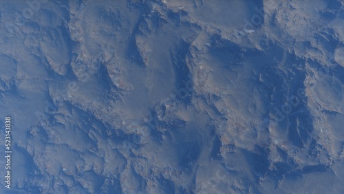 View of the 3d rendering realistic planet mars surface from space