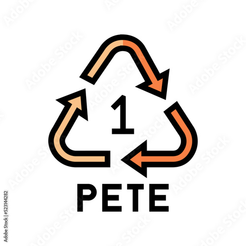 pete plastic product mark color icon vector. pete plastic product mark sign. isolated symbol illustration
