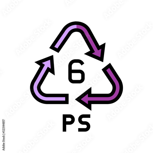 ps plastic product marker color icon vector. ps plastic product marker sign. isolated symbol illustration