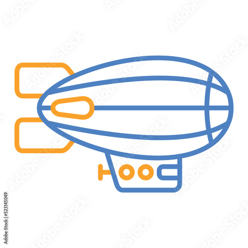 Airship Blue And Orange Line Icon