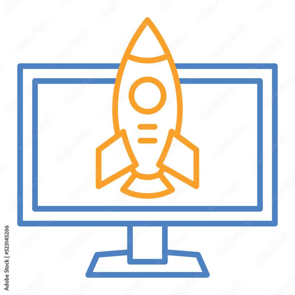 Business Startup Blue And Orange Line Icon Business Startup Blue And Orange Line Icon