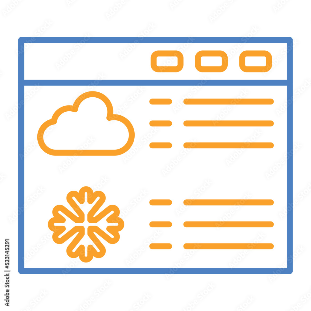 Weather News Blue And Orange Line Icon Weather News Blue And Orange Line Icon