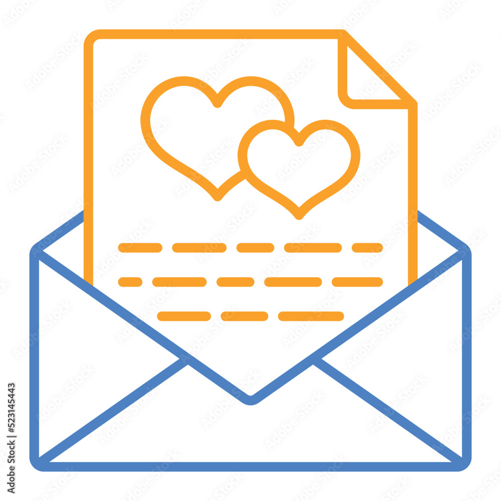 Email Blue And Orange Line Icon Email Blue And Orange Line Icon