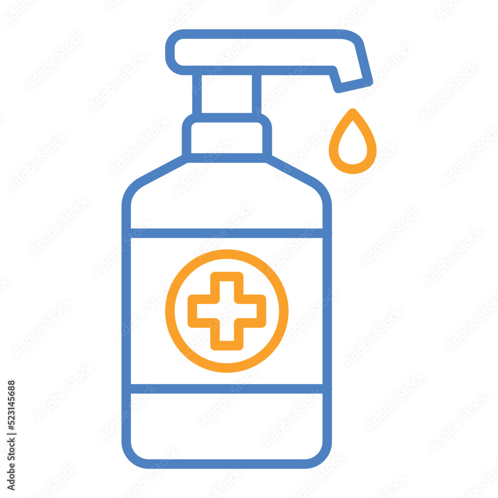 Hand Sanitizer Blue And Orange Line Icon Hand Sanitizer Blue And Orange Line Icon