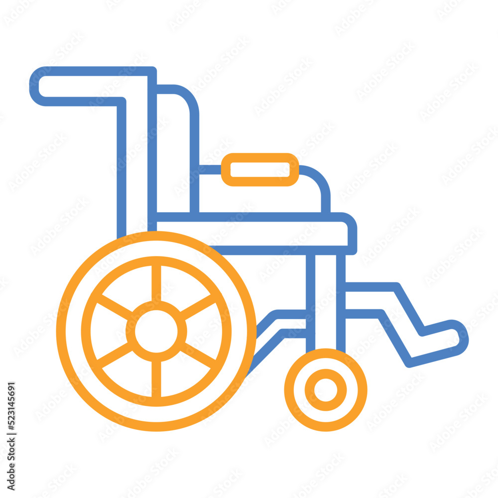 Handicapped Blue And Orange Line Icon Handicapped Blue And Orange Line Icon