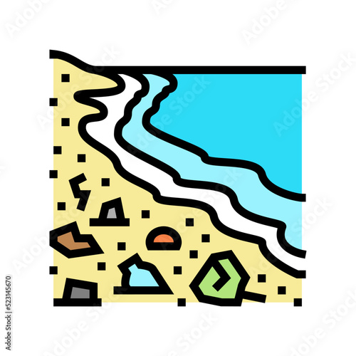 beach plastic waste color icon vector. beach plastic waste sign. isolated symbol illustration