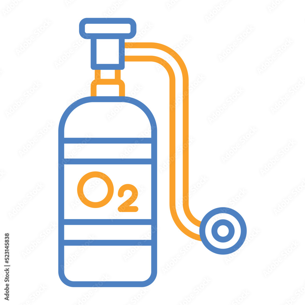 Oxygen Blue And Orange Line Icon