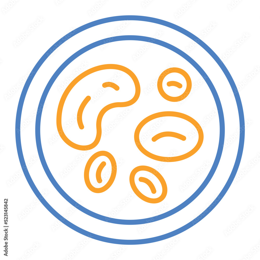 White Blood Cell Blue And Orange Line Icon White Blood Cell Blue And Orange Line Icon