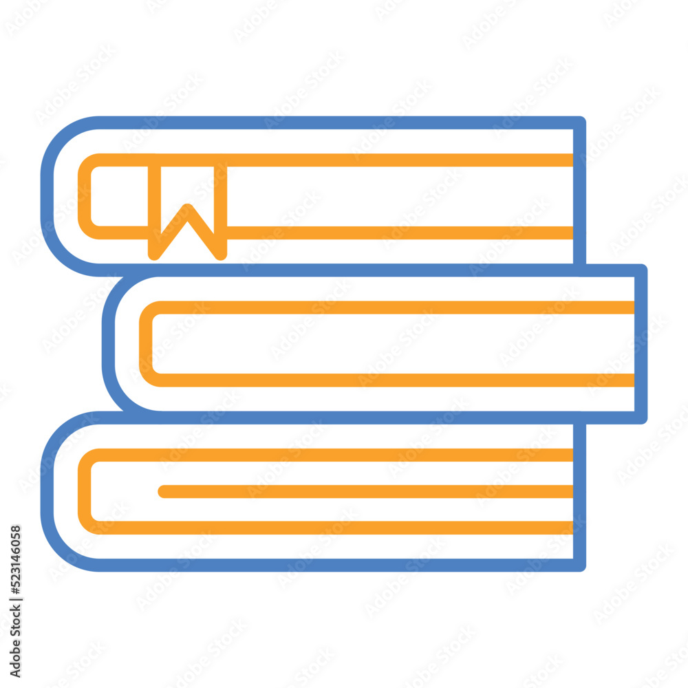 Books Blue And Orange Line Icon Books Blue And Orange Line Icon