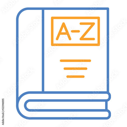 Dictionary Blue And Orange Line Icon