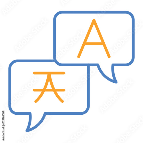 Translator Blue And Orange Line Icon