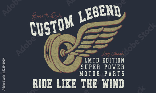  Custom Legend Ride Like the Wind typography, t-shirt graphics, vectors