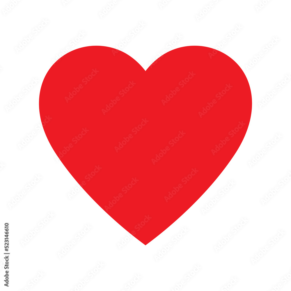 Red heart icon, love symbol vector illustration. Red heart icon, love symbol vector illustration.