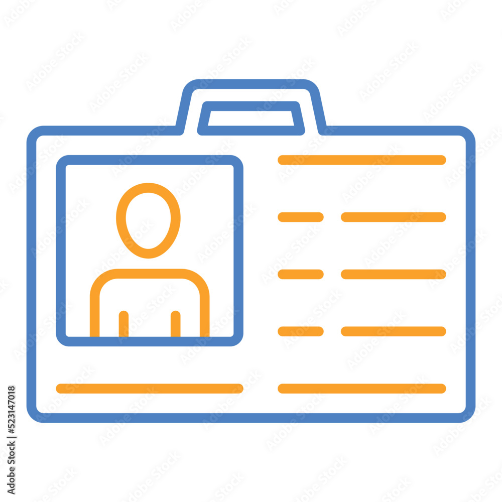 Id Card Blue And Orange Line Icon Id Card Blue And Orange Line Icon