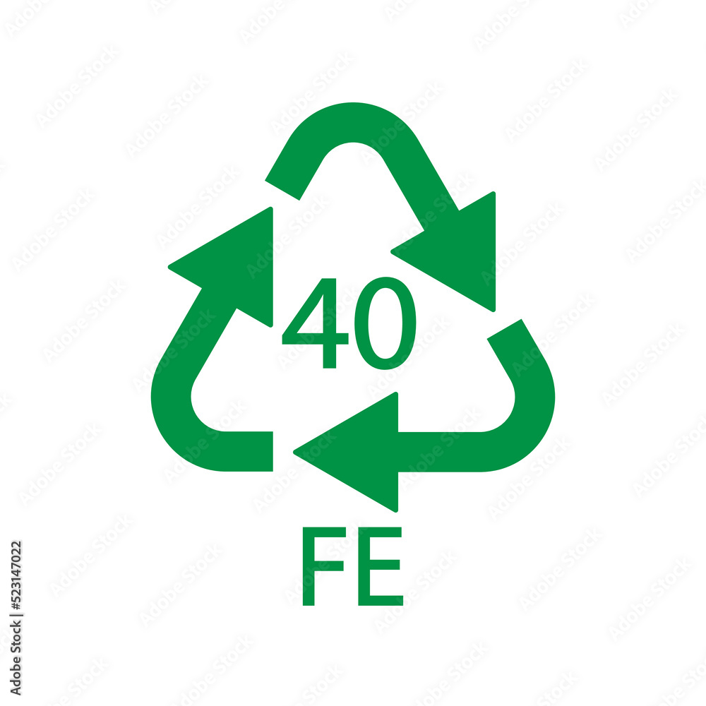 Plastic recycling symbol FE 40, Wrapping Plastic. Vector Illustration Plastic recycling symbol FE 40, Wrapping Plastic. Vector Illustration