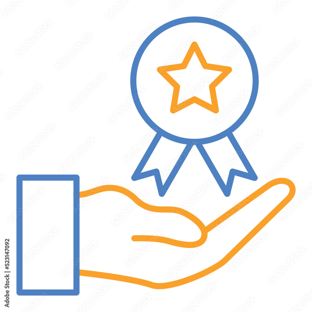 Award Blue And Orange Line Icon Award Blue And Orange Line Icon