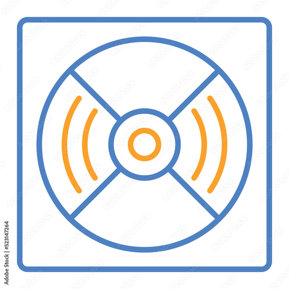 Compact Disc Blue And Orange Line Icon Compact Disc Blue And Orange Line Icon