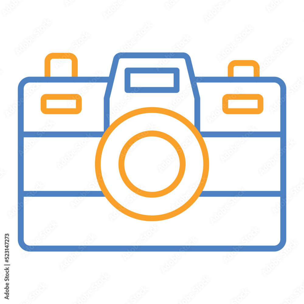 Camera Blue And Orange Line Icon Camera Blue And Orange Line Icon