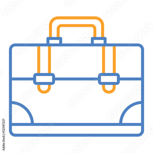 Briefcase Blue And Orange Line Icon © Maan Icons