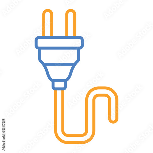 Plug Blue And Orange Line Icon