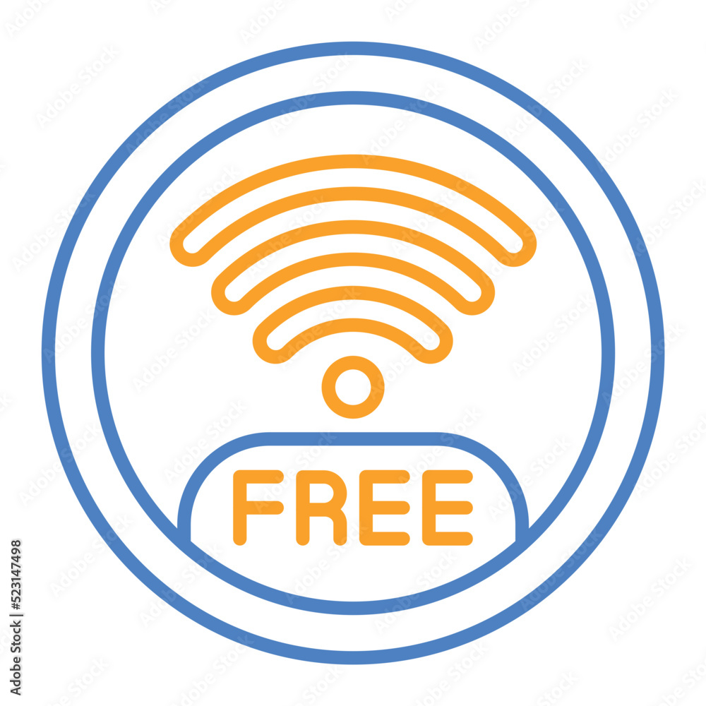 Free Wifi Blue And Orange Line Icon Free Wifi Blue And Orange Line Icon