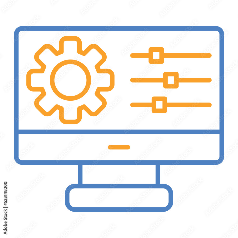 Configuration Blue And Orange Line Icon Configuration Blue And Orange Line Icon
