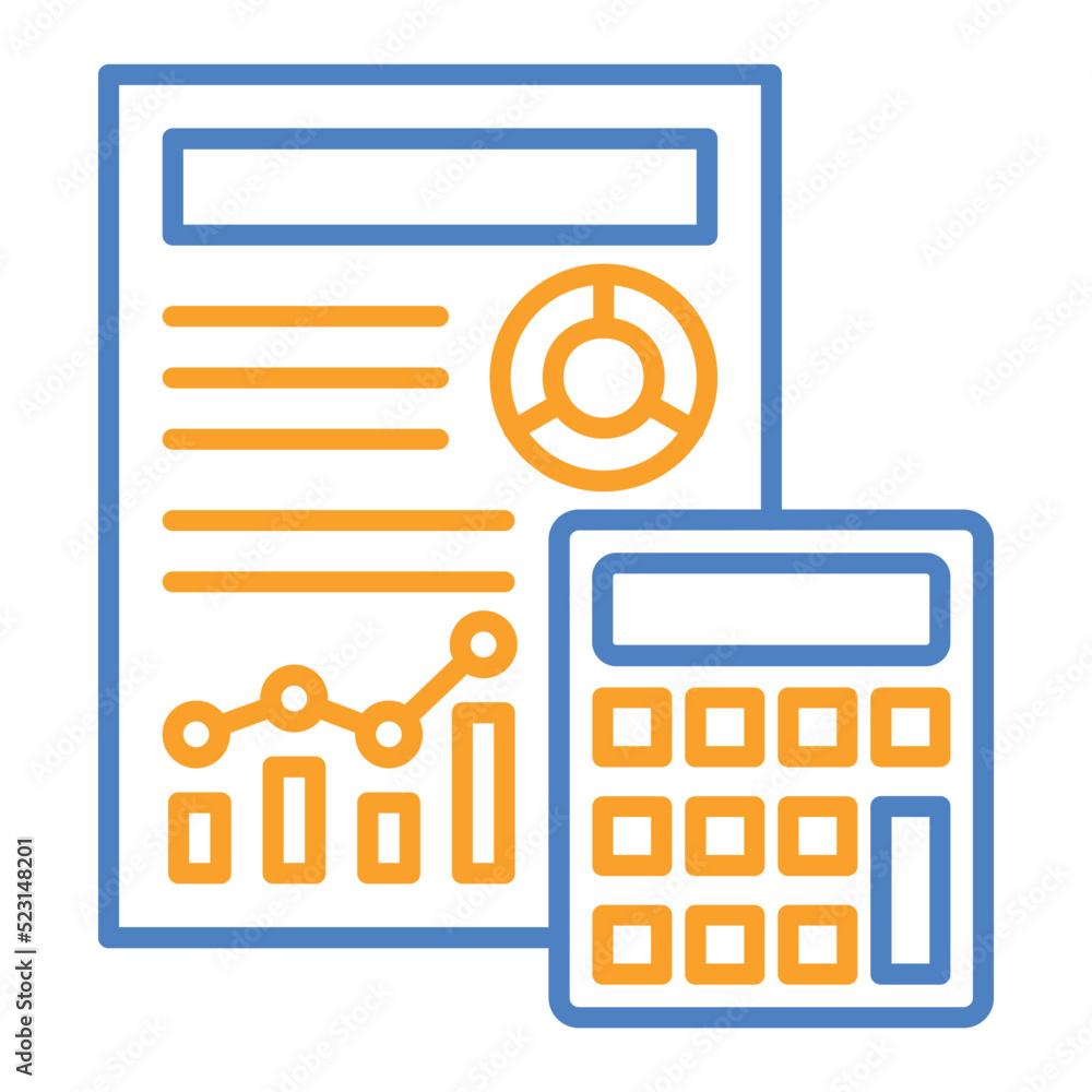 Budget Blue And Orange Line Icon Budget Blue And Orange Line Icon
