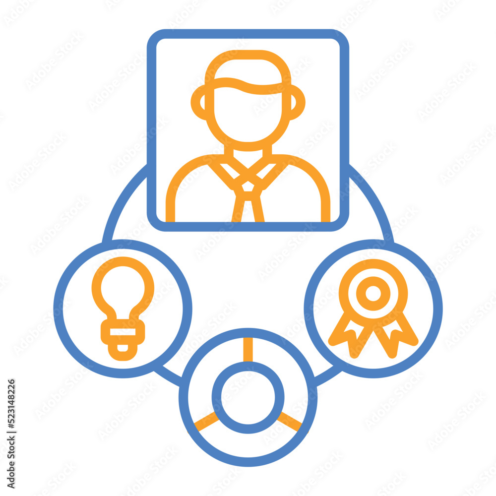 Skills Blue And Orange Line Icon Skills Blue And Orange Line Icon