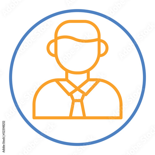 Manager Blue And Orange Line Icon