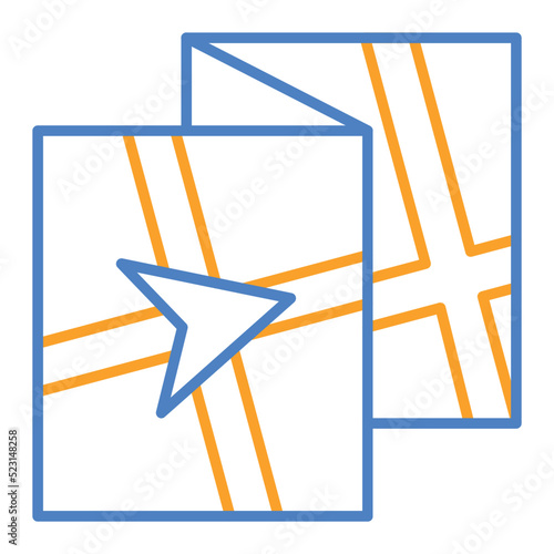 Navigator Blue And Orange Line Icon