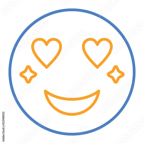 Emoticon Blue And Orange Line Icon