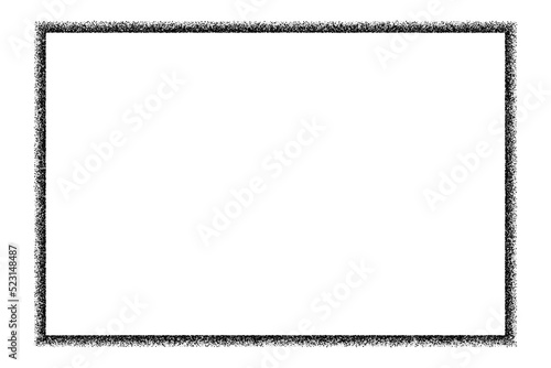 Black abstract frame isolated on white background. Design element with place for text. Texture in grunge style. Digitally generated image. Vector illustration, EPS 10.