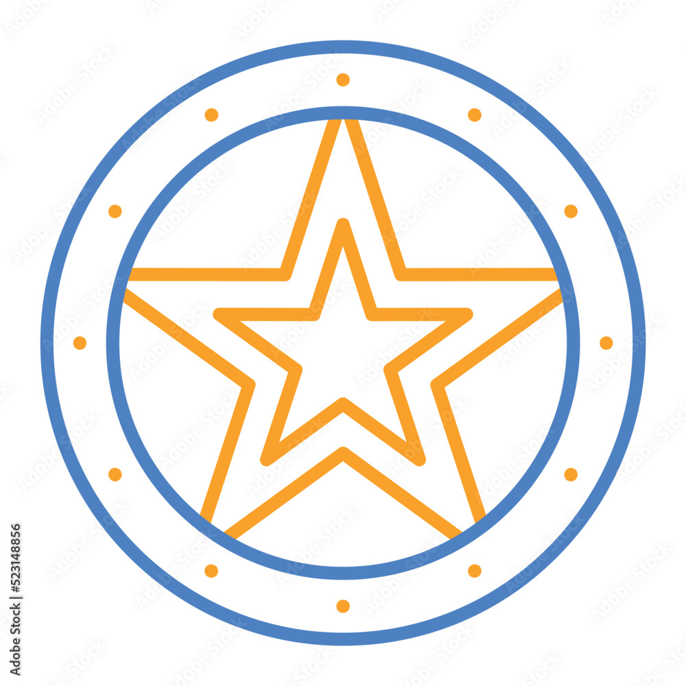 Sheriff Blue And Orange Line Icon Sheriff Blue And Orange Line Icon