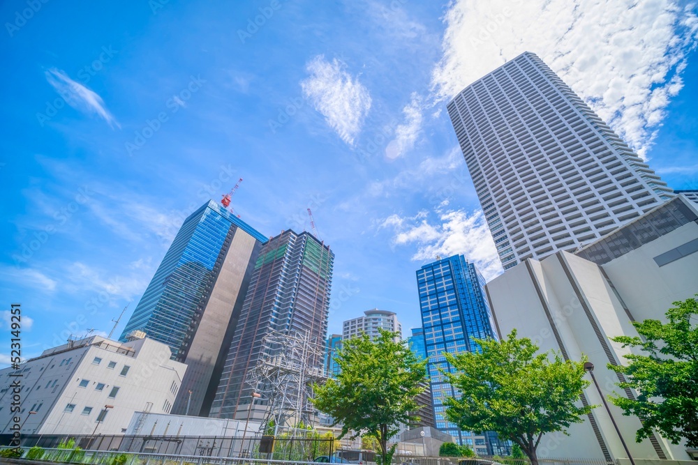 Naklejka premium 東京風景 2022 再開発 西新宿 防災街区整備地区
