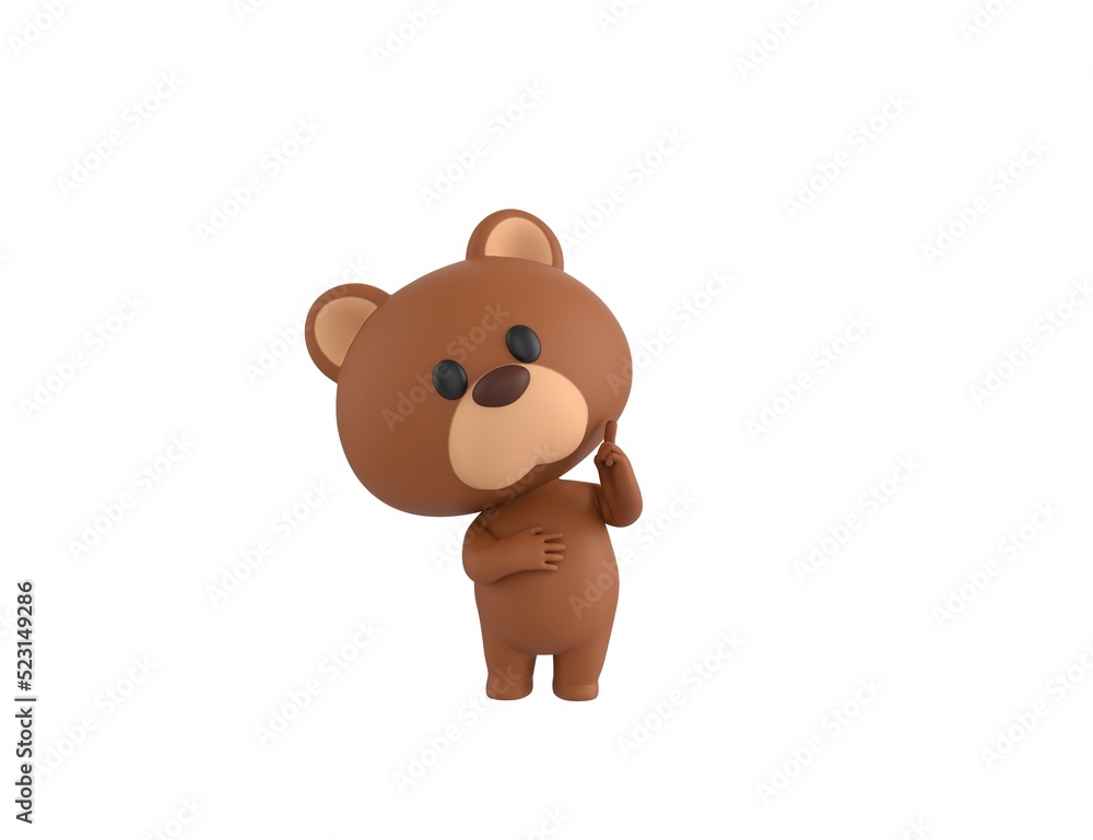 Little Bear character thinking in 3d rendering. Little Bear character thinking in 3d rendering.