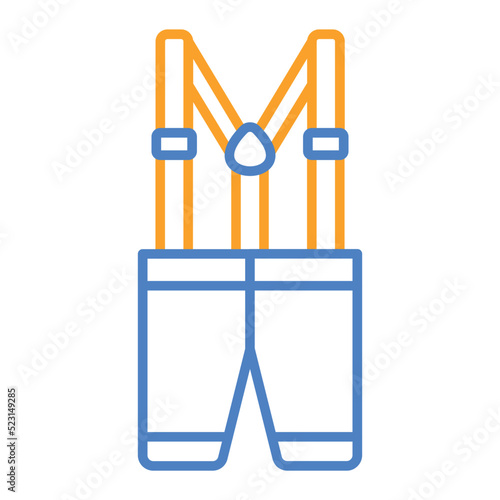 Suspenders Blue And Orange Line Icon