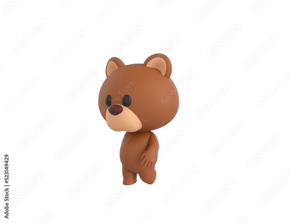 Little Bear character walking in 3d rendering. Little Bear character walking in 3d rendering.