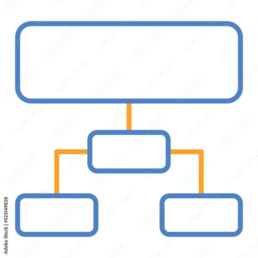 Hierarchical Structure Blue And Orange Line Icon Hierarchical Structure Blue And Orange Line Icon