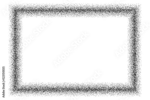 Black abstract frame isolated on white background. Design element with place for text. Texture in grunge style. Digitally generated image. Vector illustration, EPS 10.