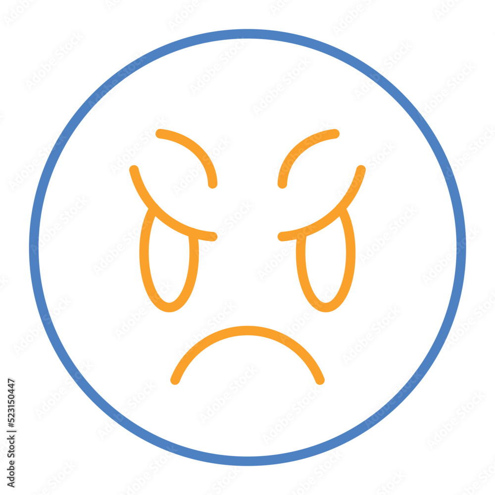 Scowl Blue And Orange Line Icon Scowl Blue And Orange Line Icon